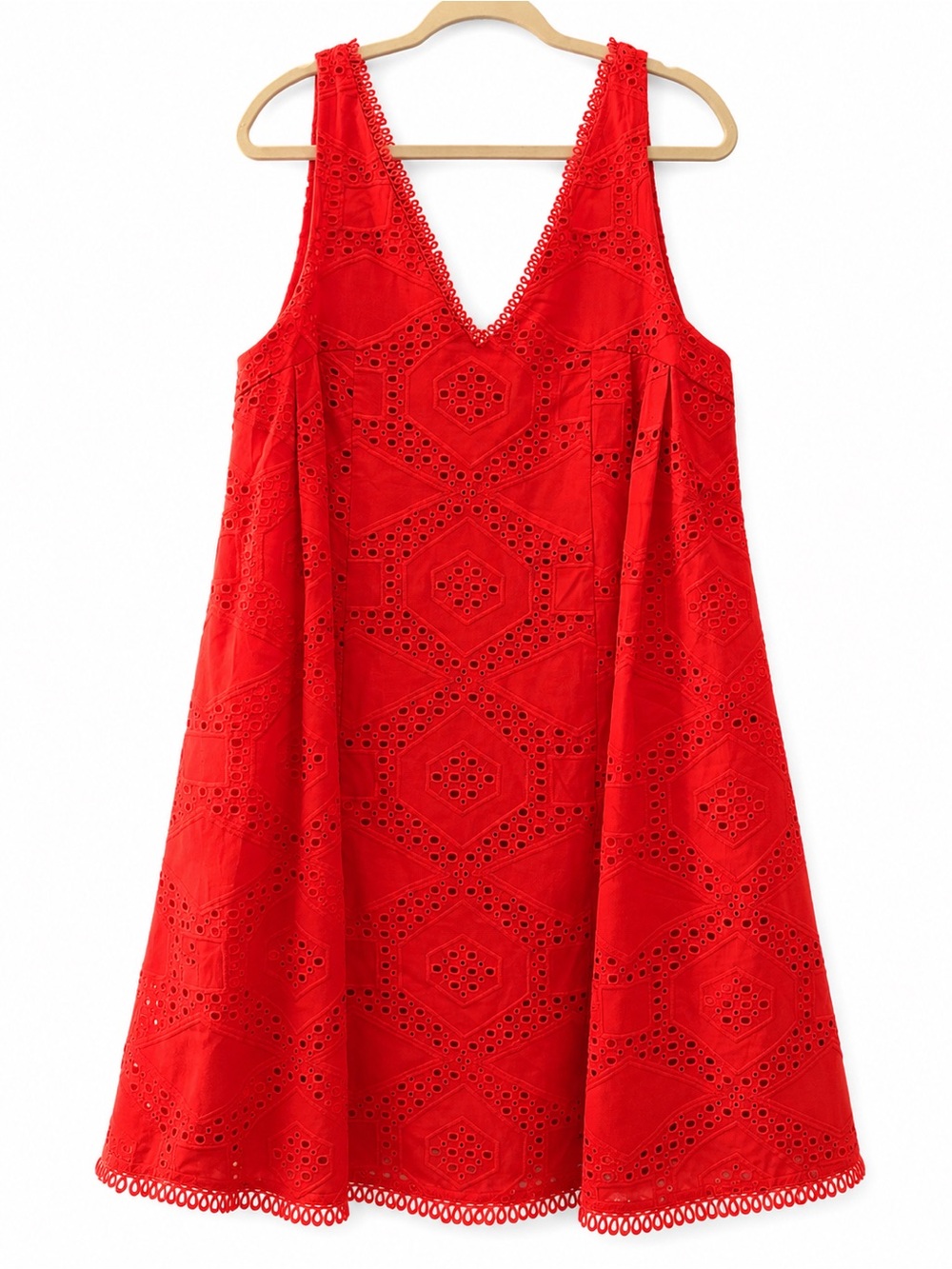 Anthropologie Maeve Burnt Orange Eyelet Swing Dress β Size Large